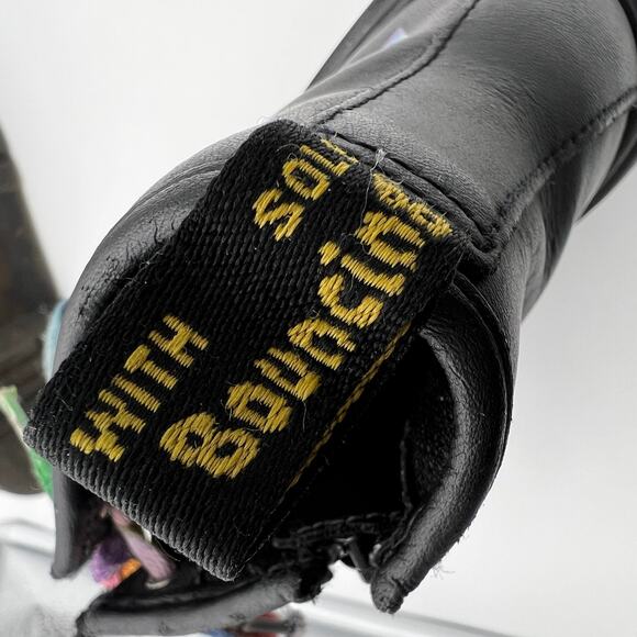 Doc Martens AirWair Boots Girl's Size 2 Combat Shoes Side Zip 1460 Black Rainbow - Picture 11 of 14